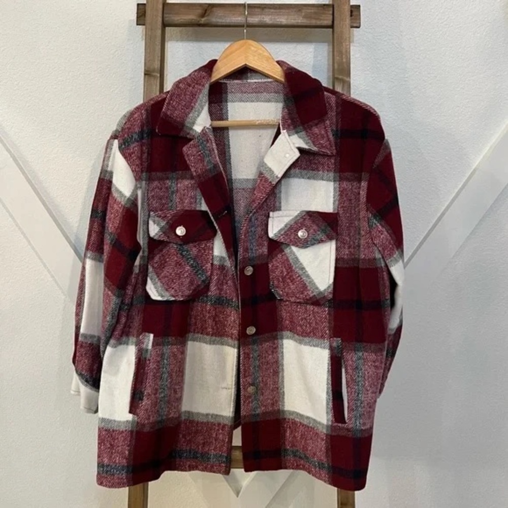 Burgundy Plaid Shacket